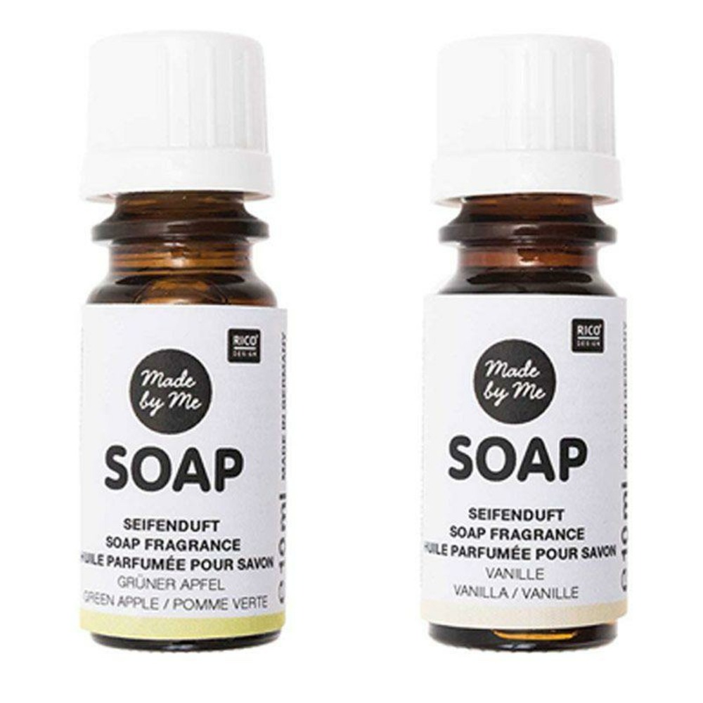 2 huiles parfumées 10 ml pour savon - pomme, vanille