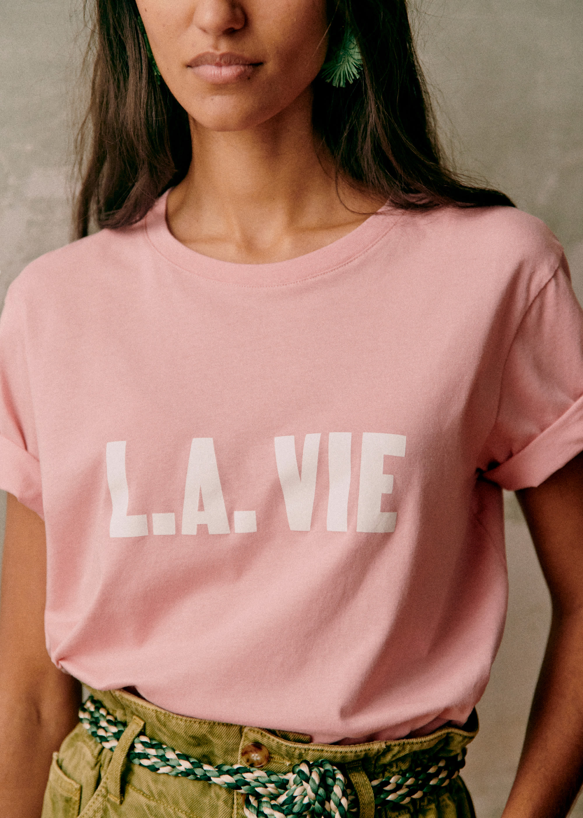 T-Shirt L.A. VIE - Création rose - Rose / Écru - E-SHOP/T-SHIRTS 5905376