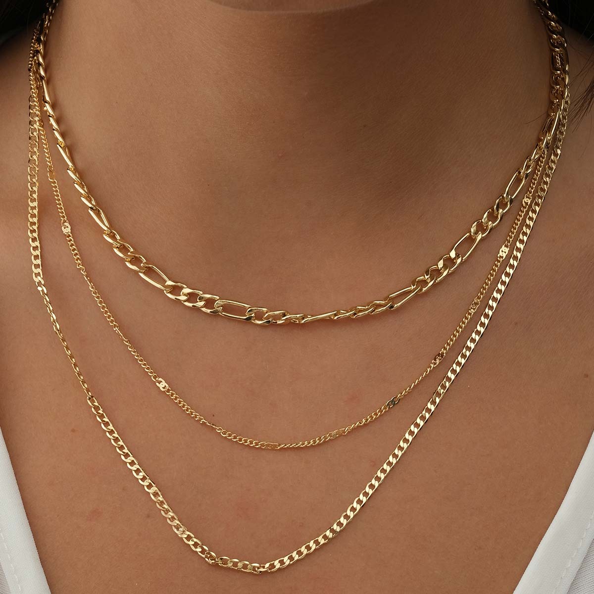 Collier triple - Laiton plaqué or