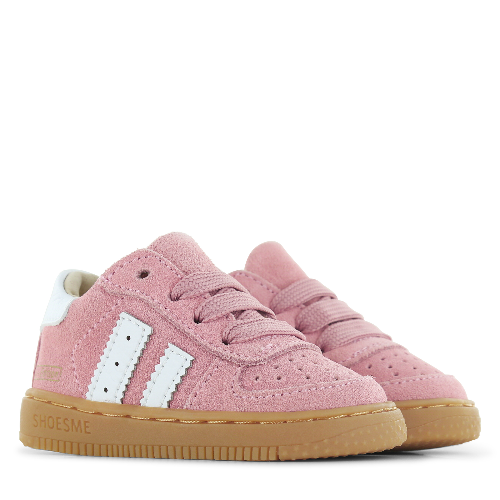 Shoesme roze suède sneakertje Leer | Meisjes schoenen