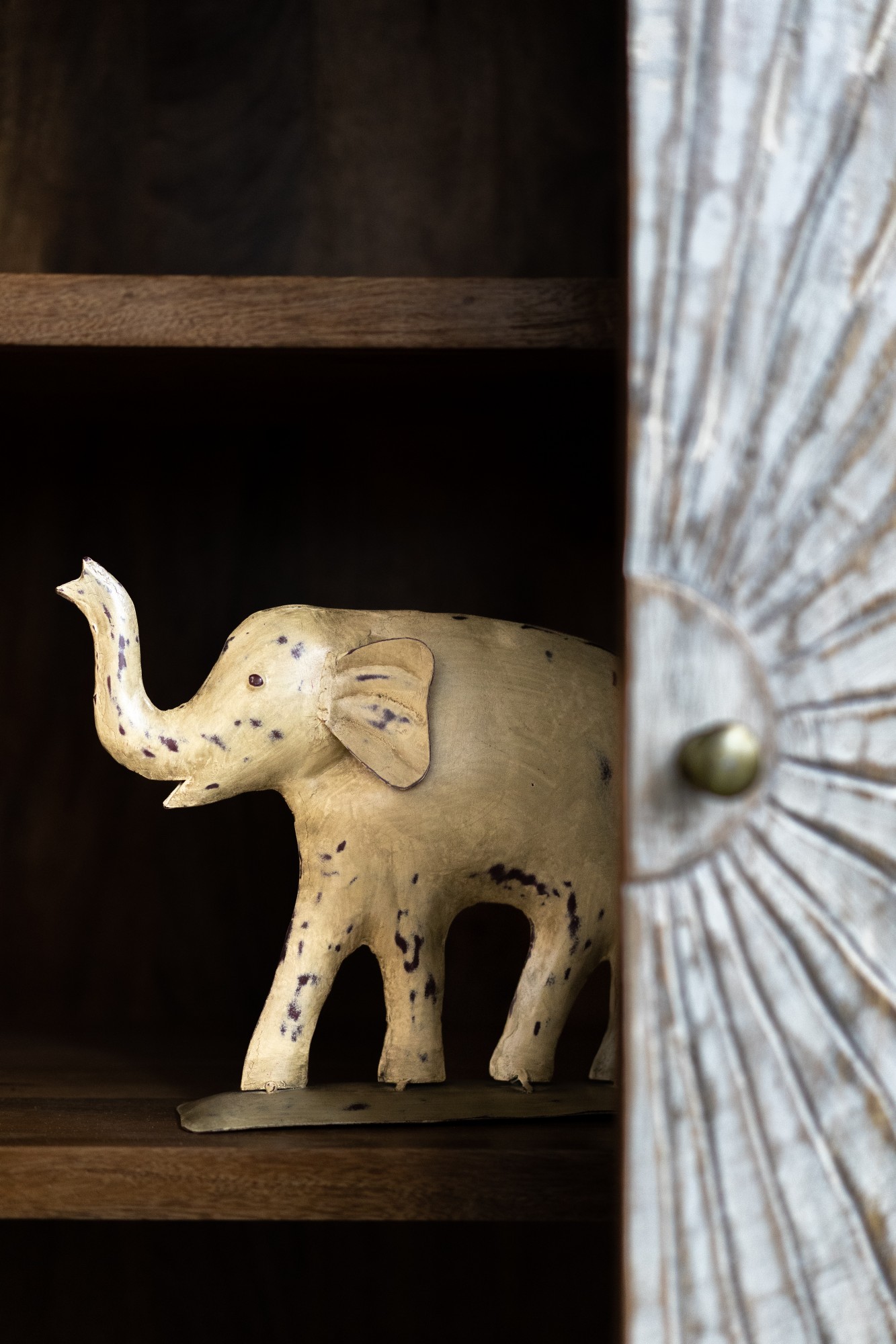 Elefant aus Eisen bemalt, B 28 cm, H 21 cm, L 6 cm von fischer's lagerhaus