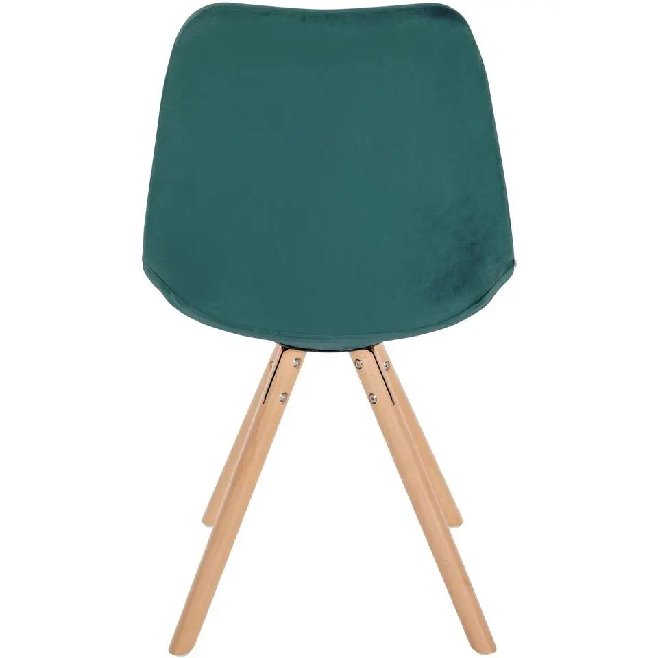 CLP Eetkamerstoel Sofia natura (ronde) Frame - Fluweel - groen