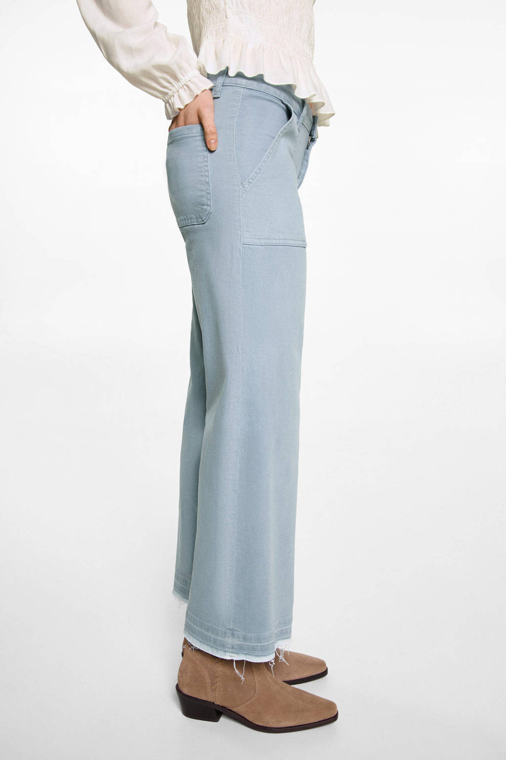 MANGO TEEN casual broek lichtblauw