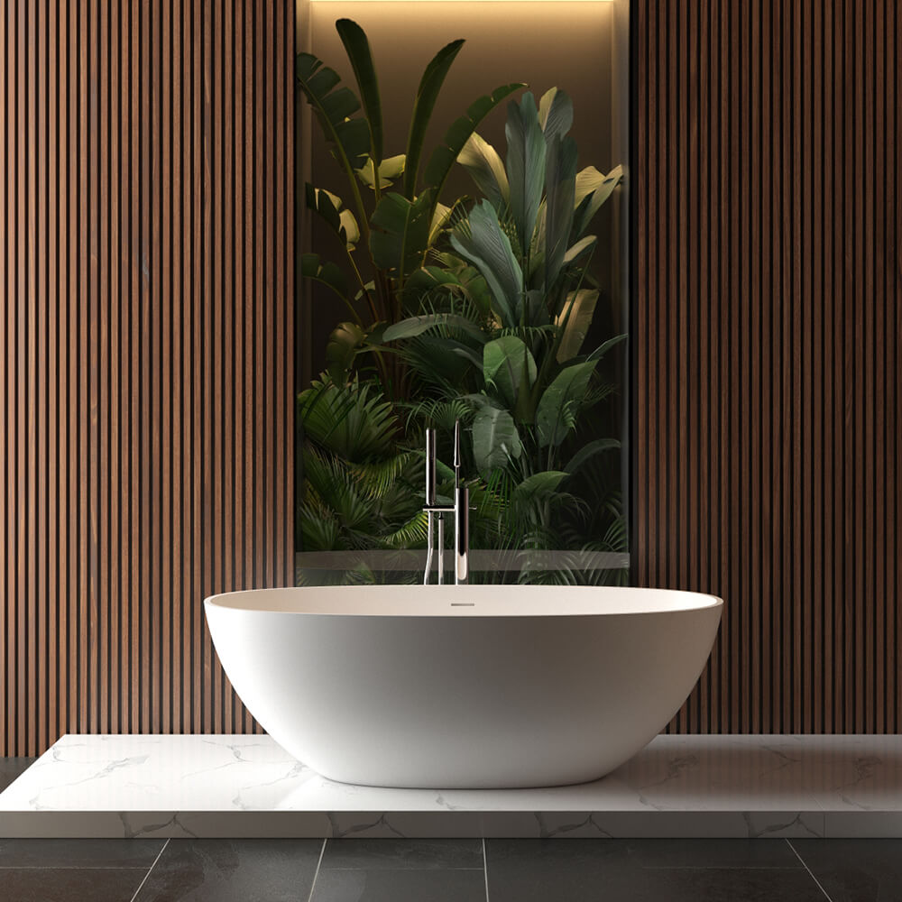 Mueller Carlo vrijstaand ligbad solid surface wit mat 165x75cm