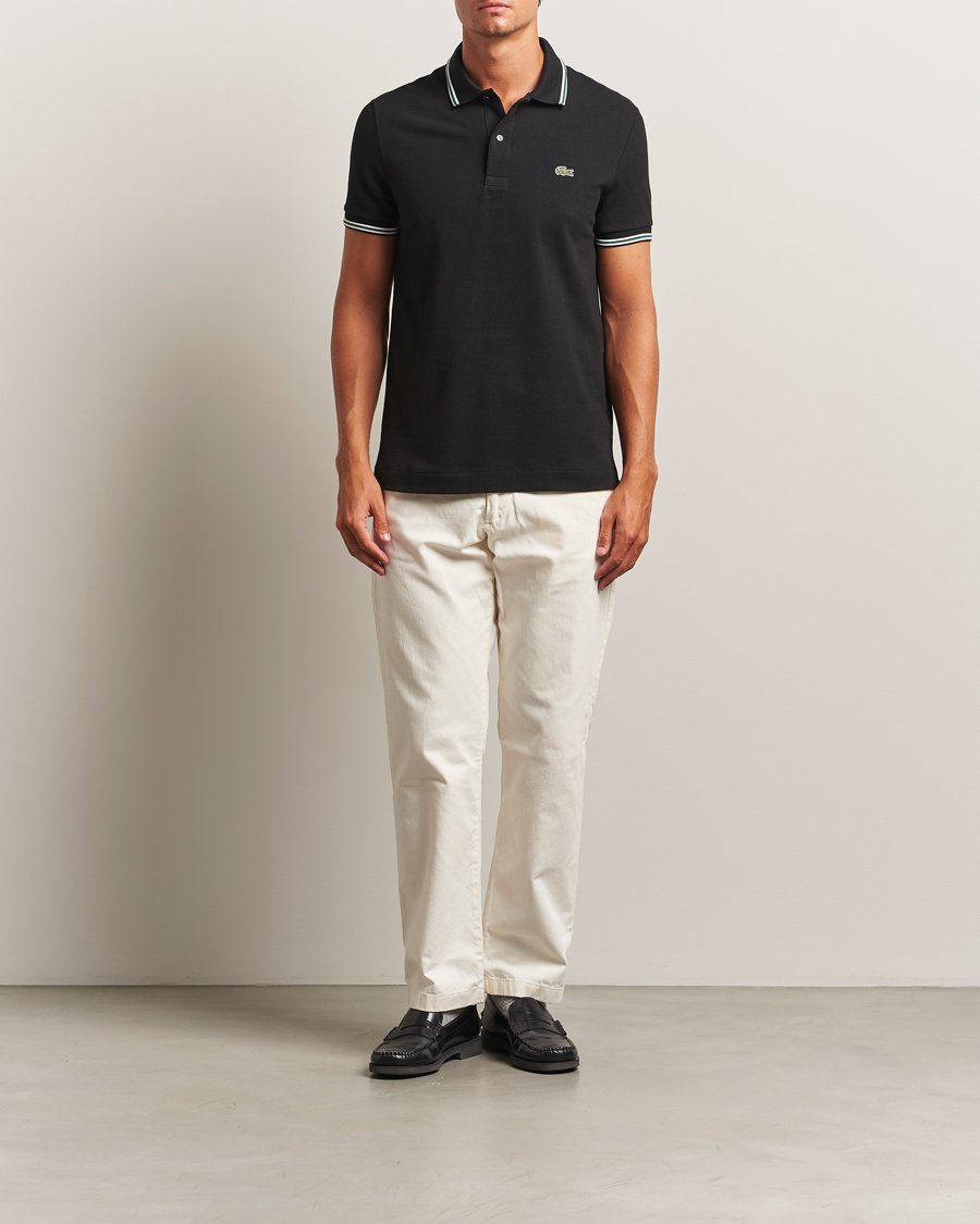 Lacoste Original Stripe Collar Polo Piké Black