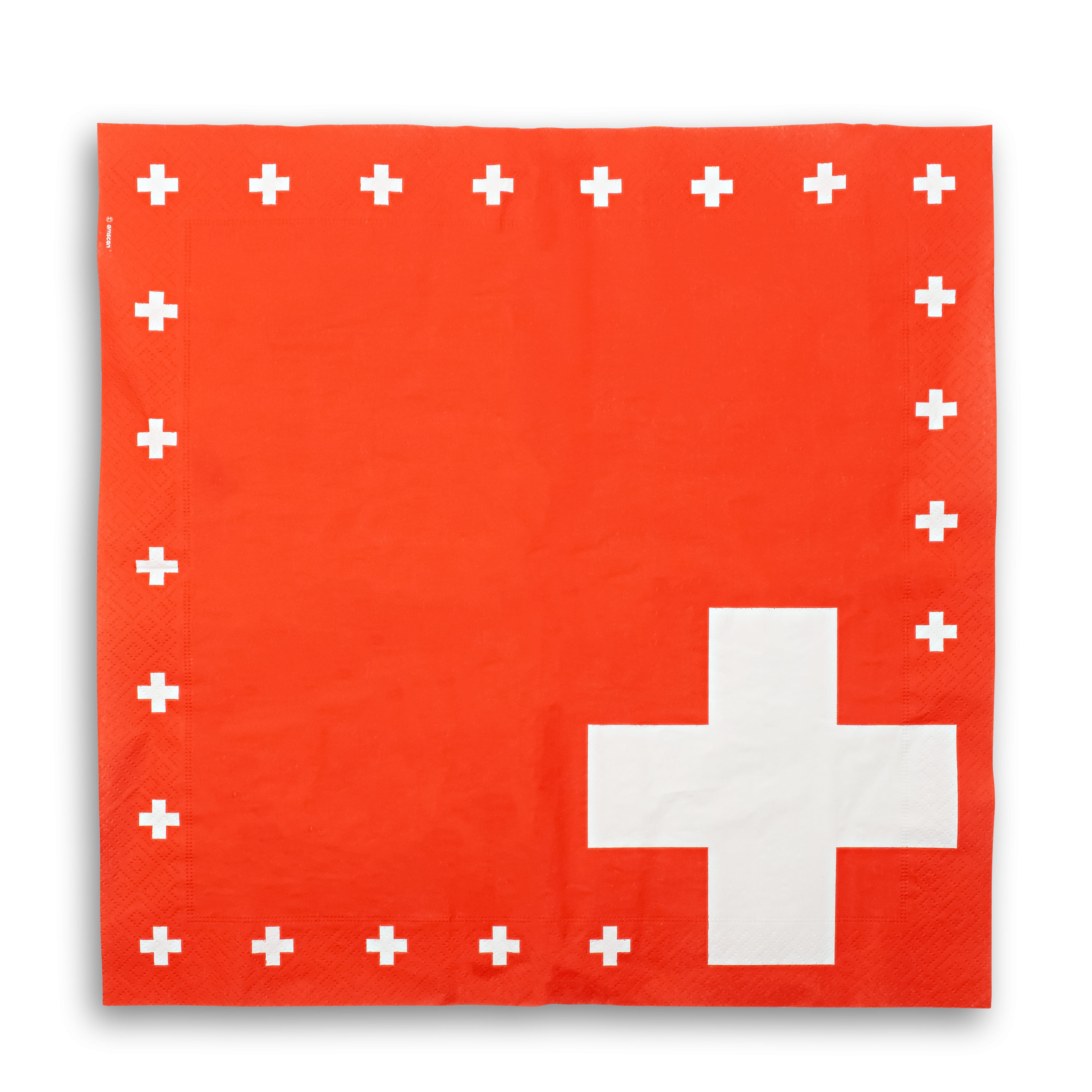 (20er Set) 33x33cm Einweg Servietten Party Tisch Dekoration für 1. August - Schweizer Kreuz