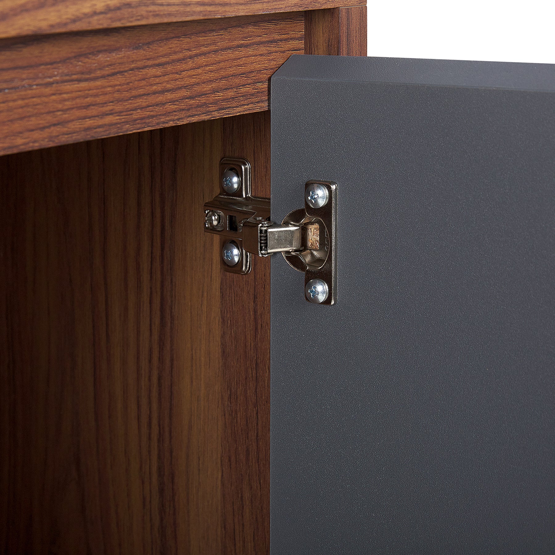 Beliani - MEDFORT - Dressoir - Donkerbruin|Grijs - Vezelplaat