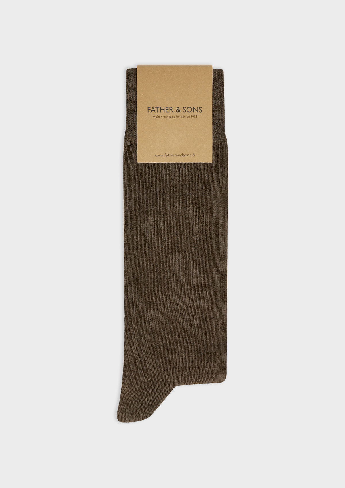 Chaussettes en coton bio mélangé uni kaki