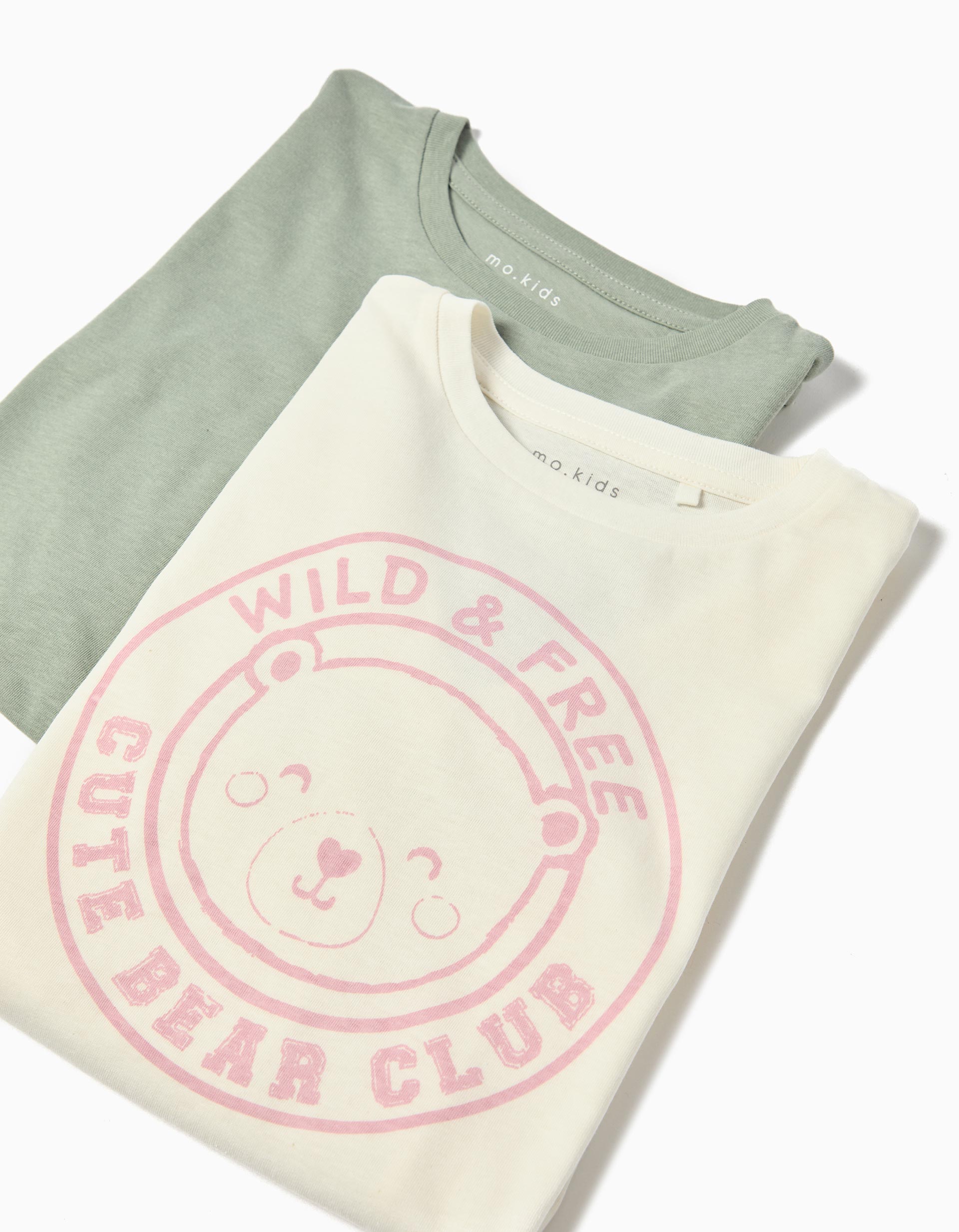 Pack 2 T-shirts de Manga Comprida, Menina,Branco