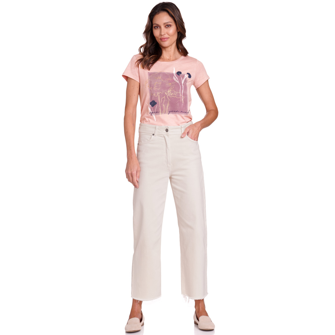 Gina Collection Damen T-Shirt mit Frontprint rosa