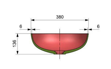 Plieger Round waskom 38x13,6cm marmer bruin