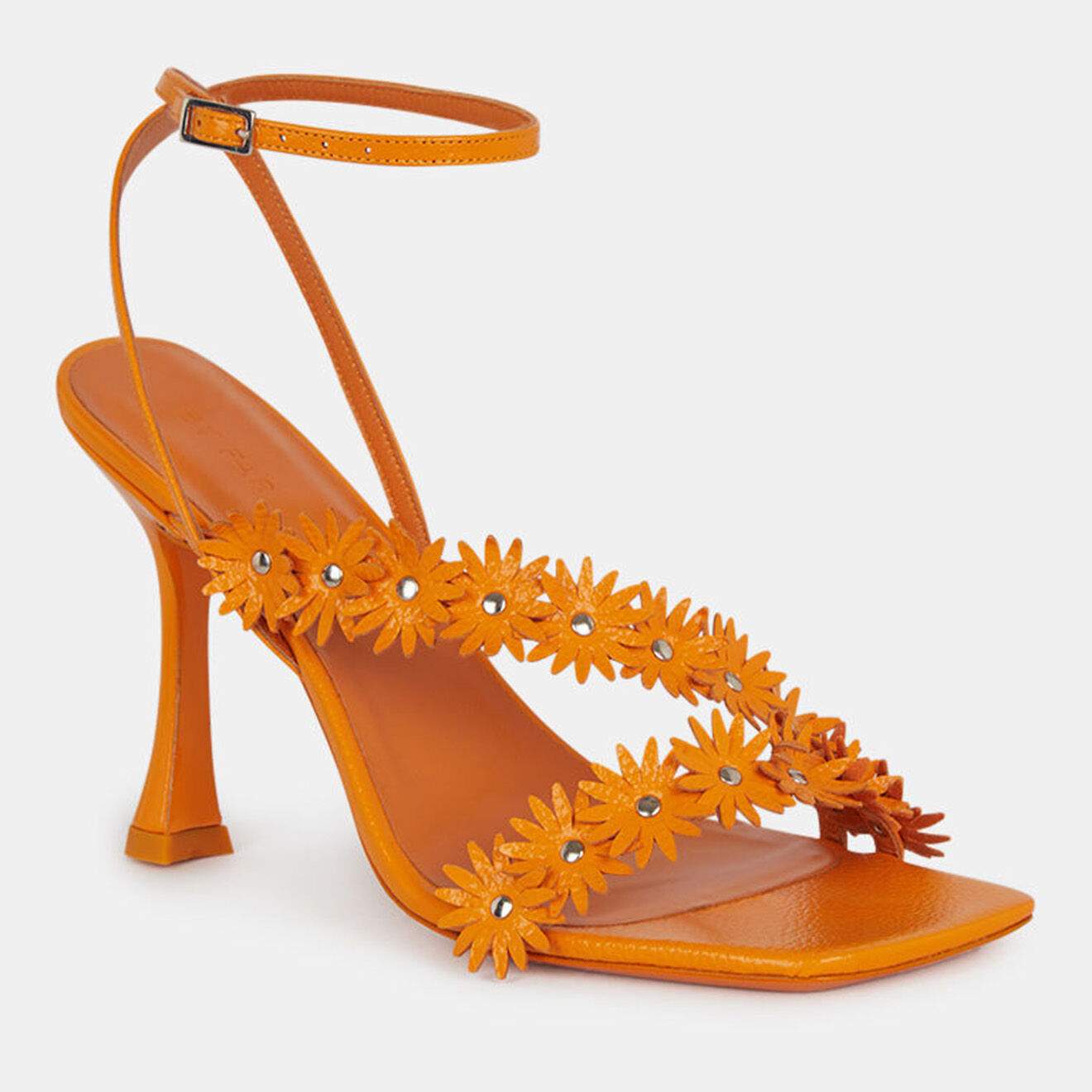 By Far Sandales en Cuir orange - Talon 9 cm