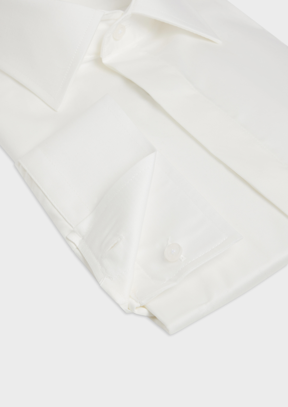 Chemise habillée Regular en satin de coton uni écru
