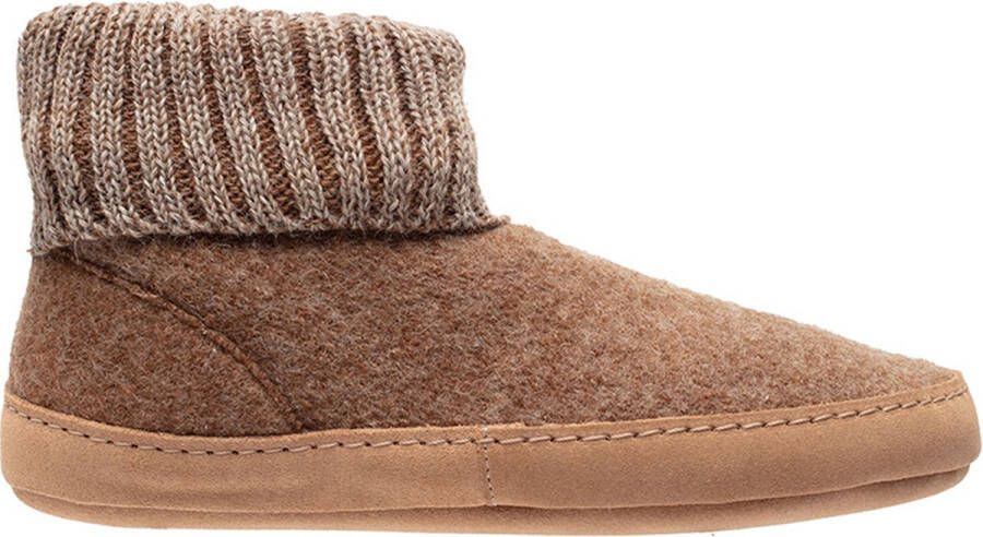 Bergstein Cozy Lux Sloffen Pantoffels voor dames heren en kinderen 100% Zuiver scheerwol Brown
