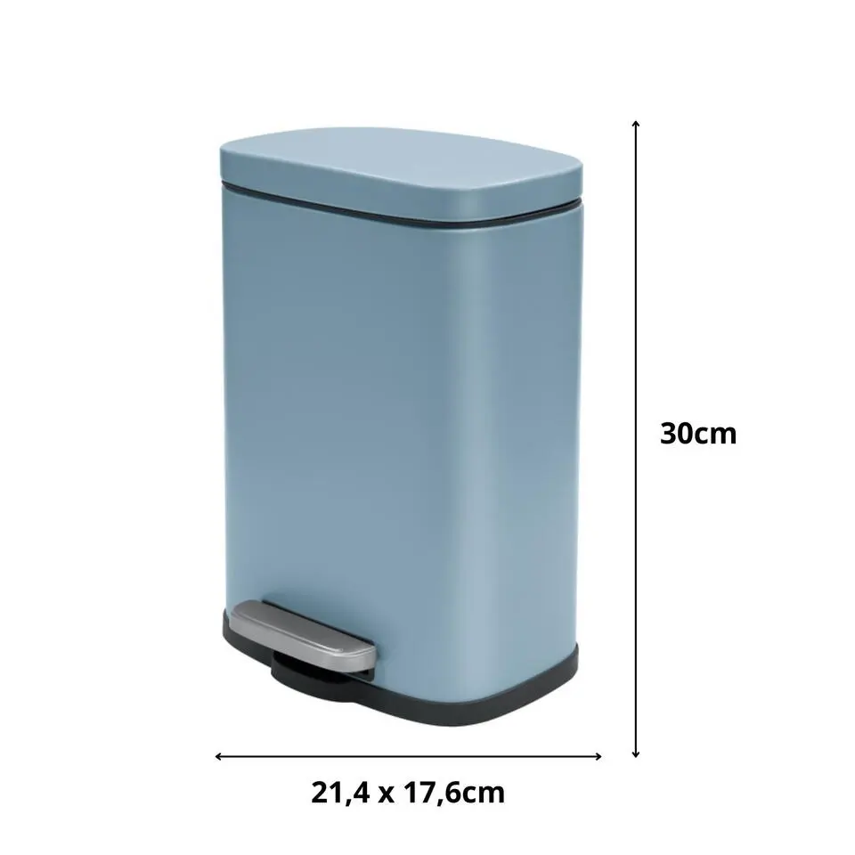 Spirella Pedaalemmer Venice - blauw - 5L - metaal - 21 x 30 cm
