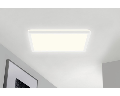 LED plafondlamp CCT dimbaar 22W 3000 lm 3000/4000/6000 K 42x42 cm wit + achtergrondverlichting + afstandsbediening