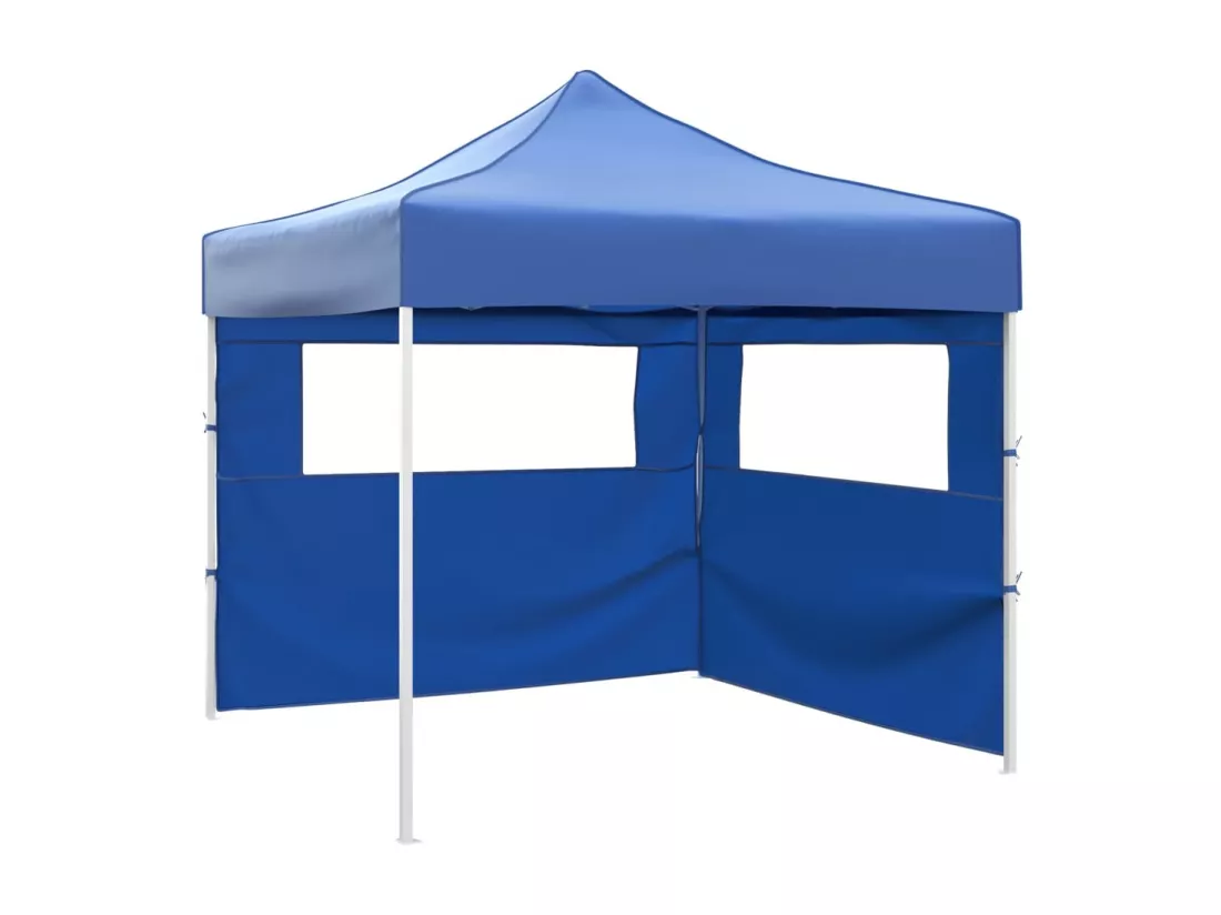 Tente pliable avec 2 parois 3 x 3 m Bleu