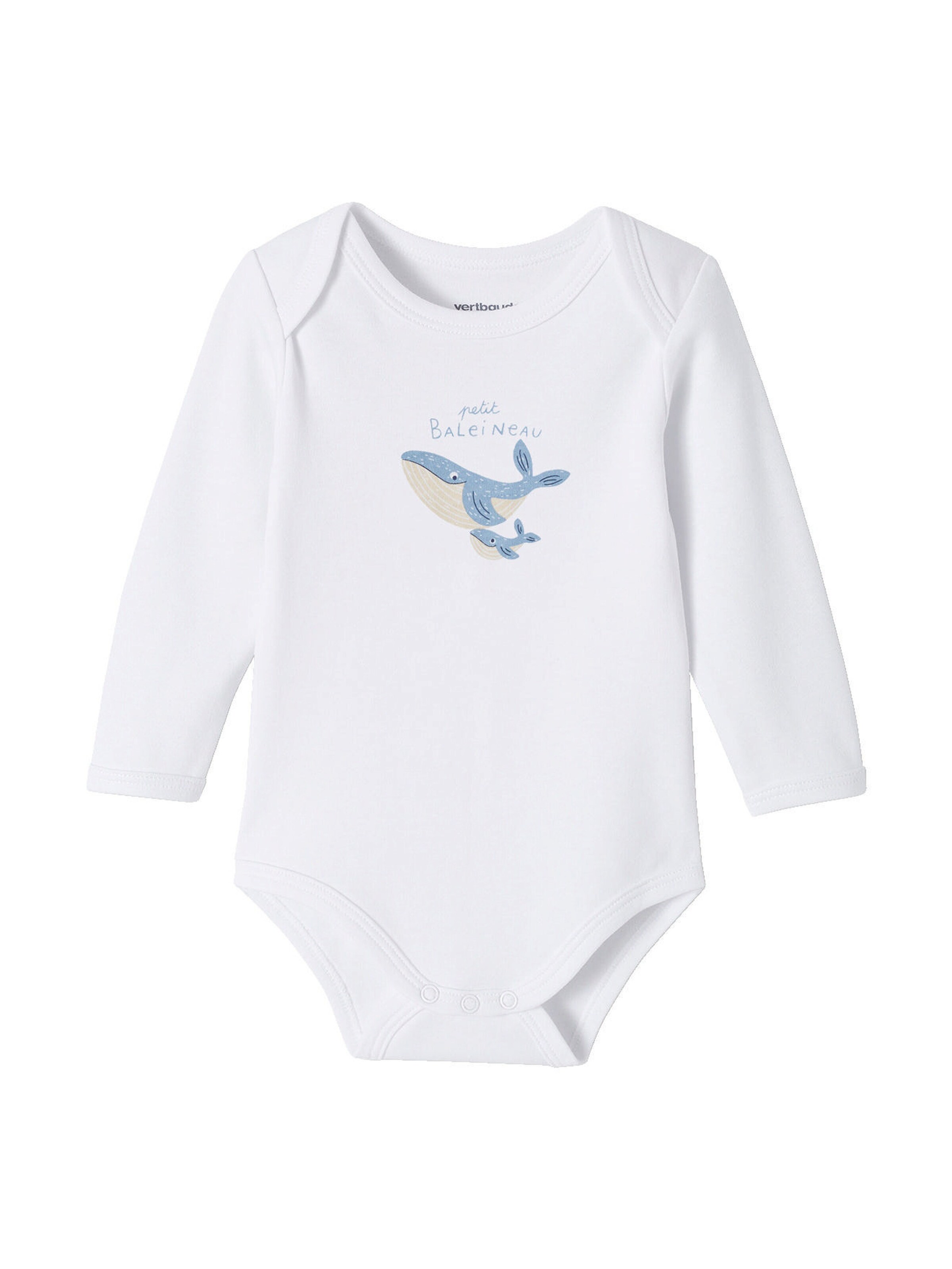 Vertbaudet Bio-Kollektion: 5er-Pack Baby Schlupfbodys nachtblau+grau+gestreift+blau+weiß
