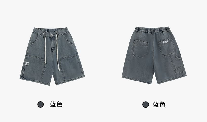 INStudio - Mid Rise Washed Denim Shorts