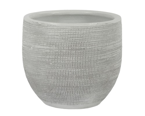Le Havre keramische bloempot, Ø 29 cm, H 26 cm, wit/grijs