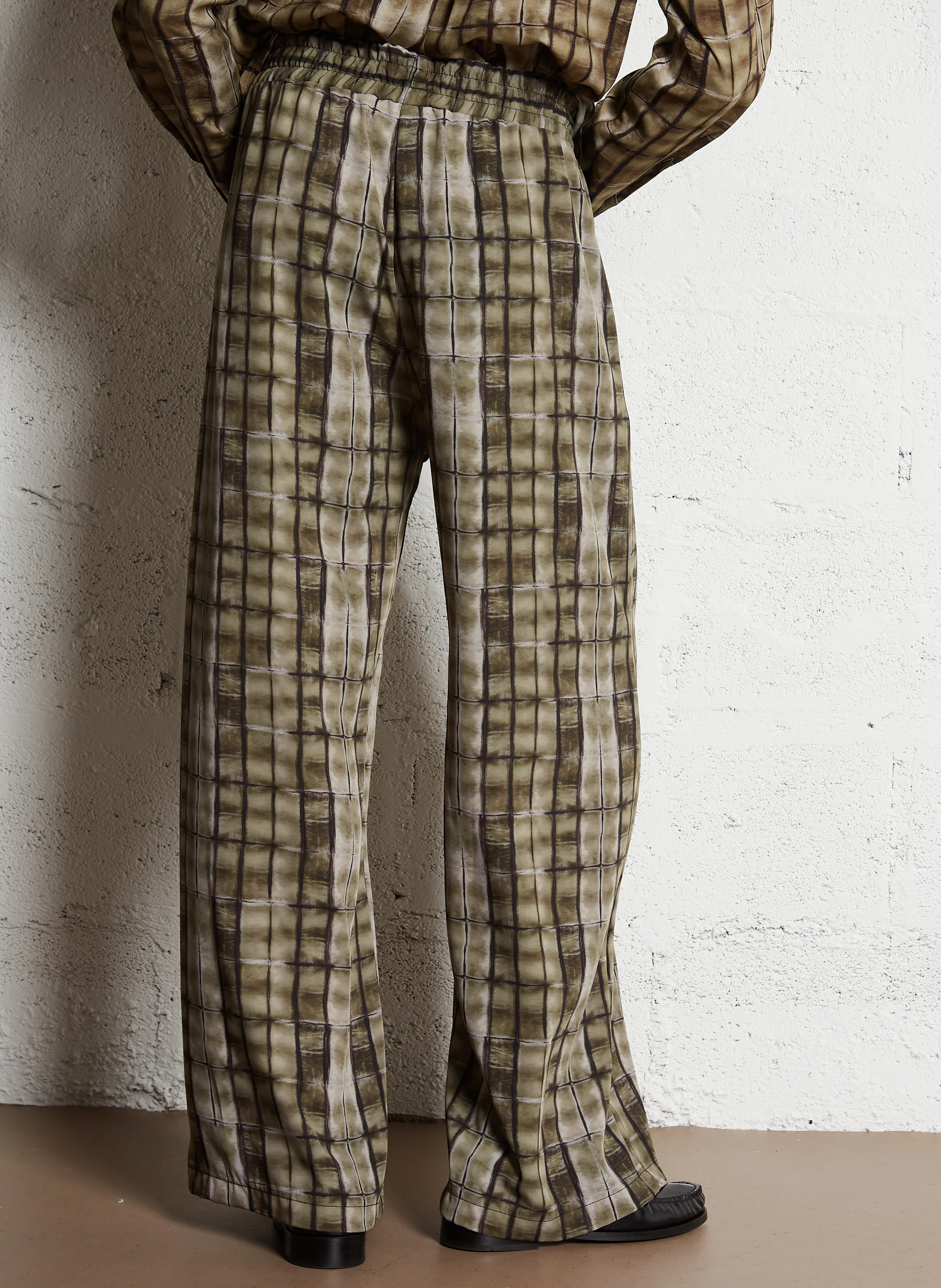 Pantalon large imprimé | Vert
