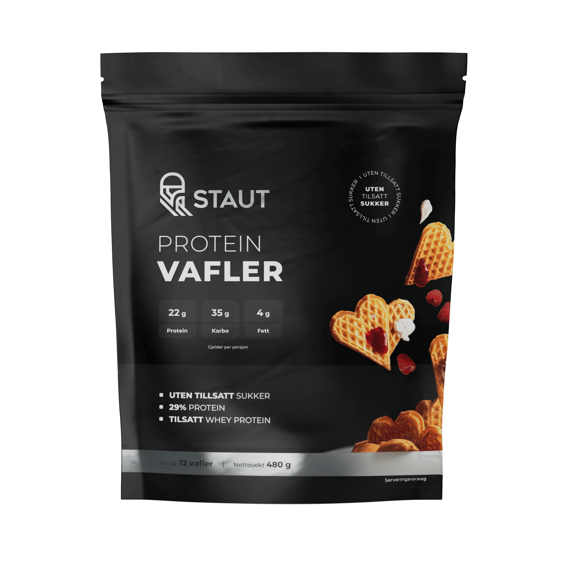 STAUT Proteinvafler - 480 gram - Mat