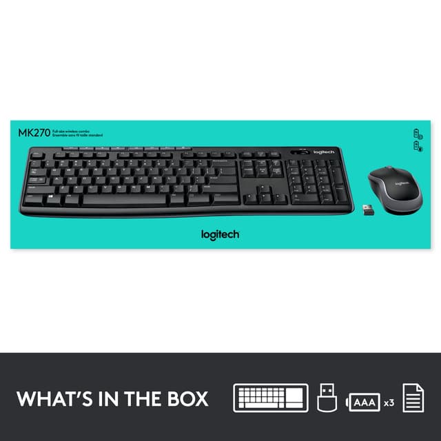 Logitech MK270 trådløs mus + tastatur
