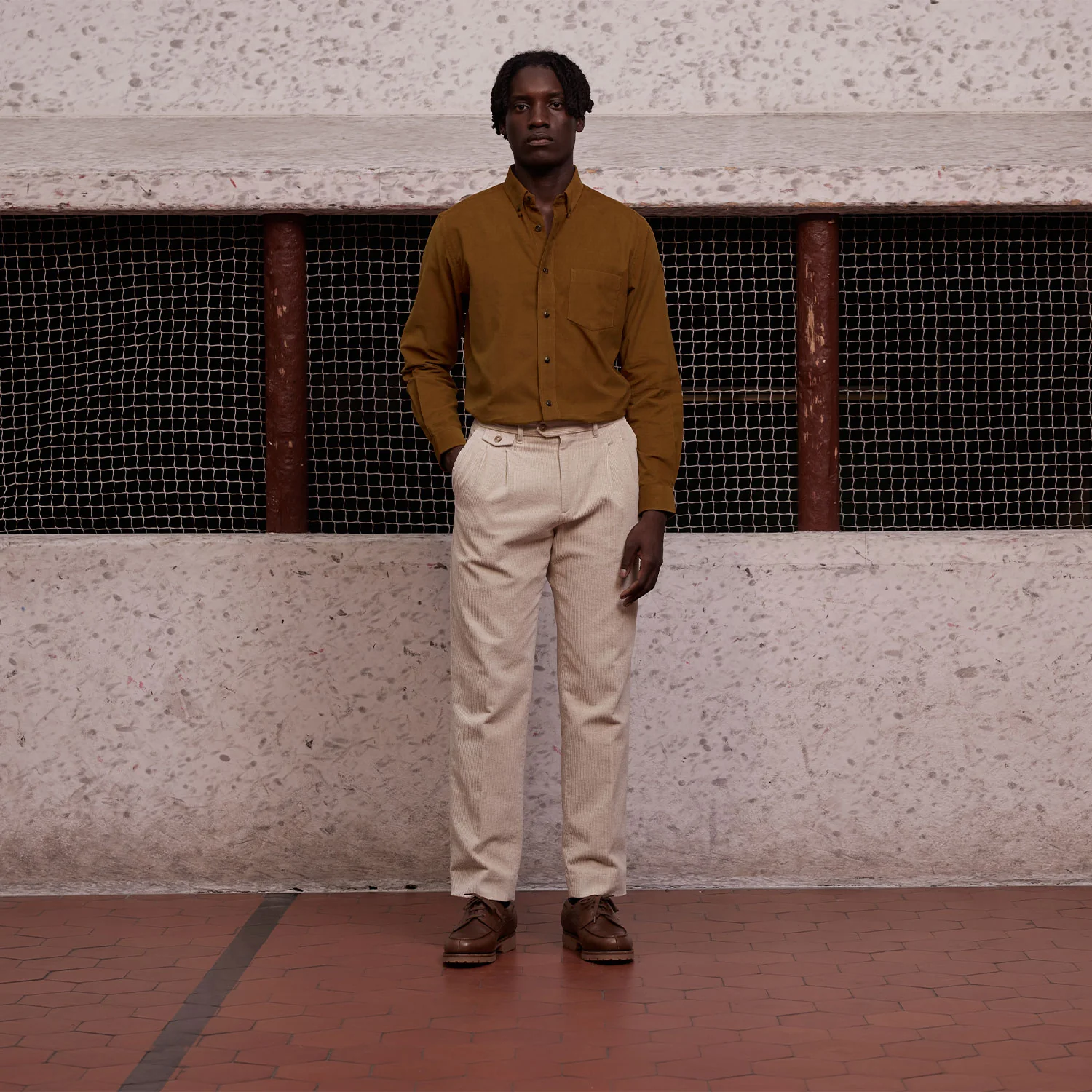Camel velvet shirt