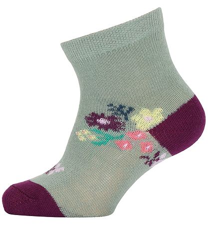 Melton Socken - Petit Flowers - Grün