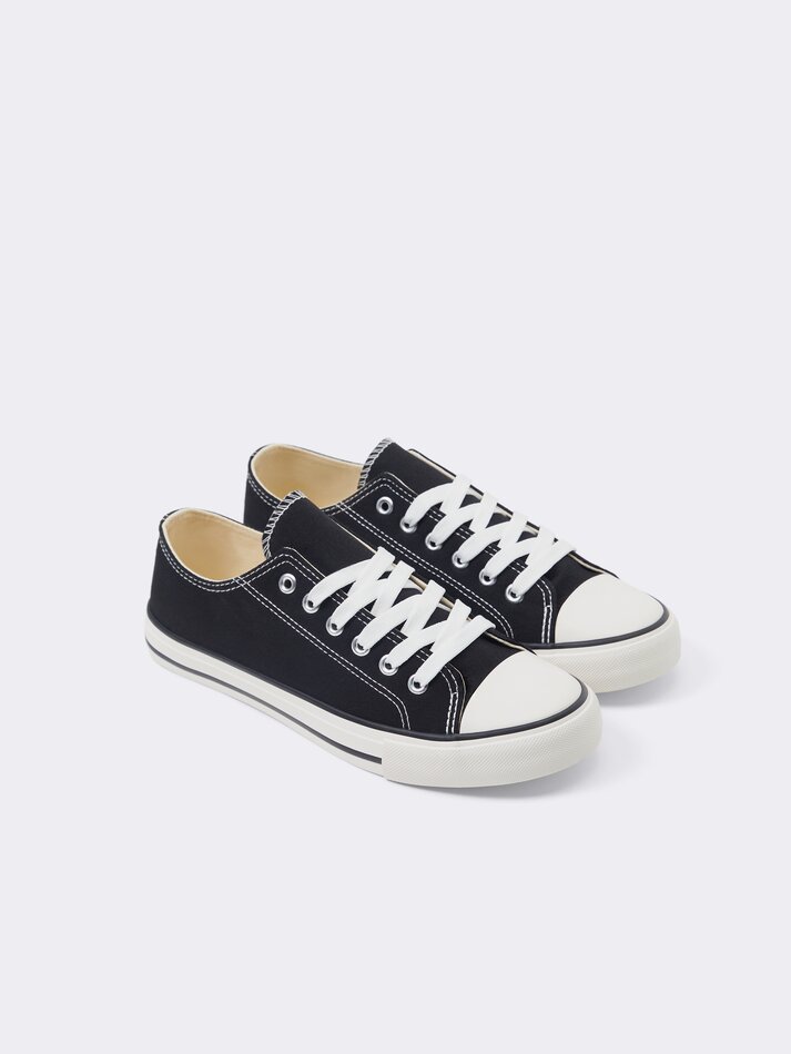 Pantufa de tricô com dedos separados - Preta