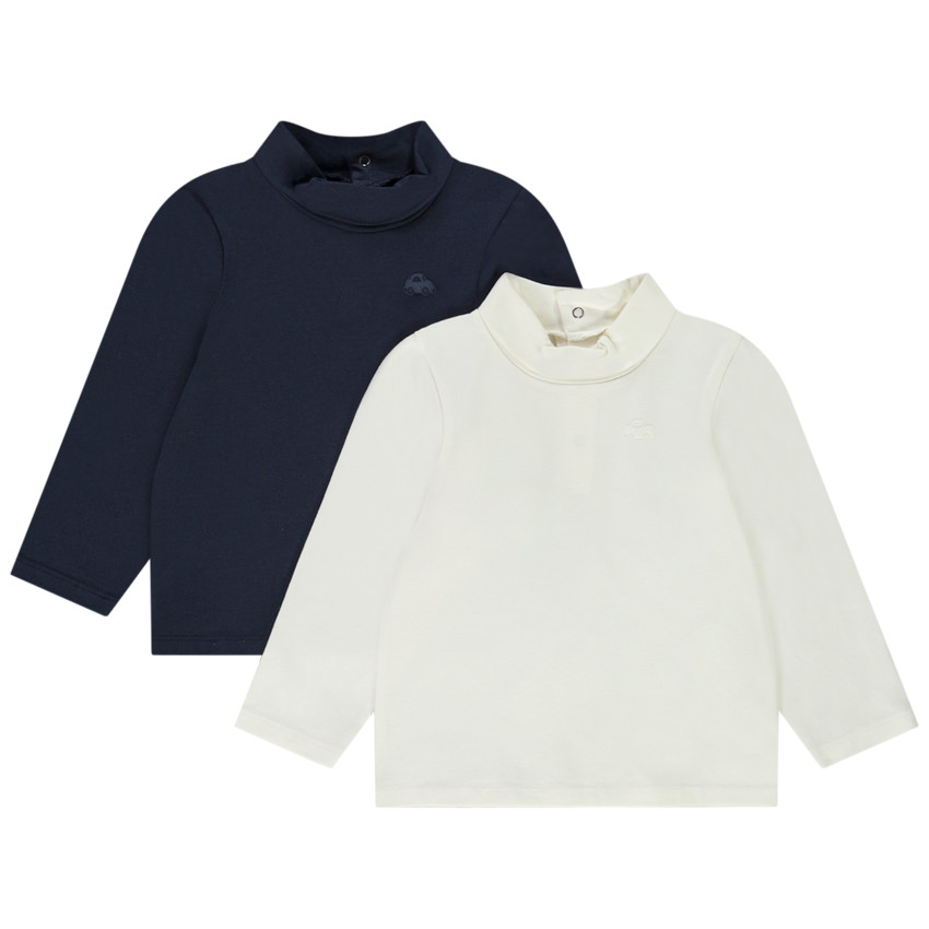 Lot de 2 sous-pulls col roulé unis pour bébé garçon