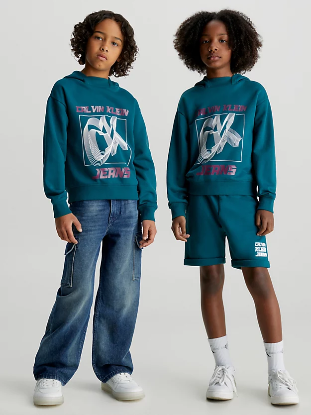 Moletom infantil com capuz e logo