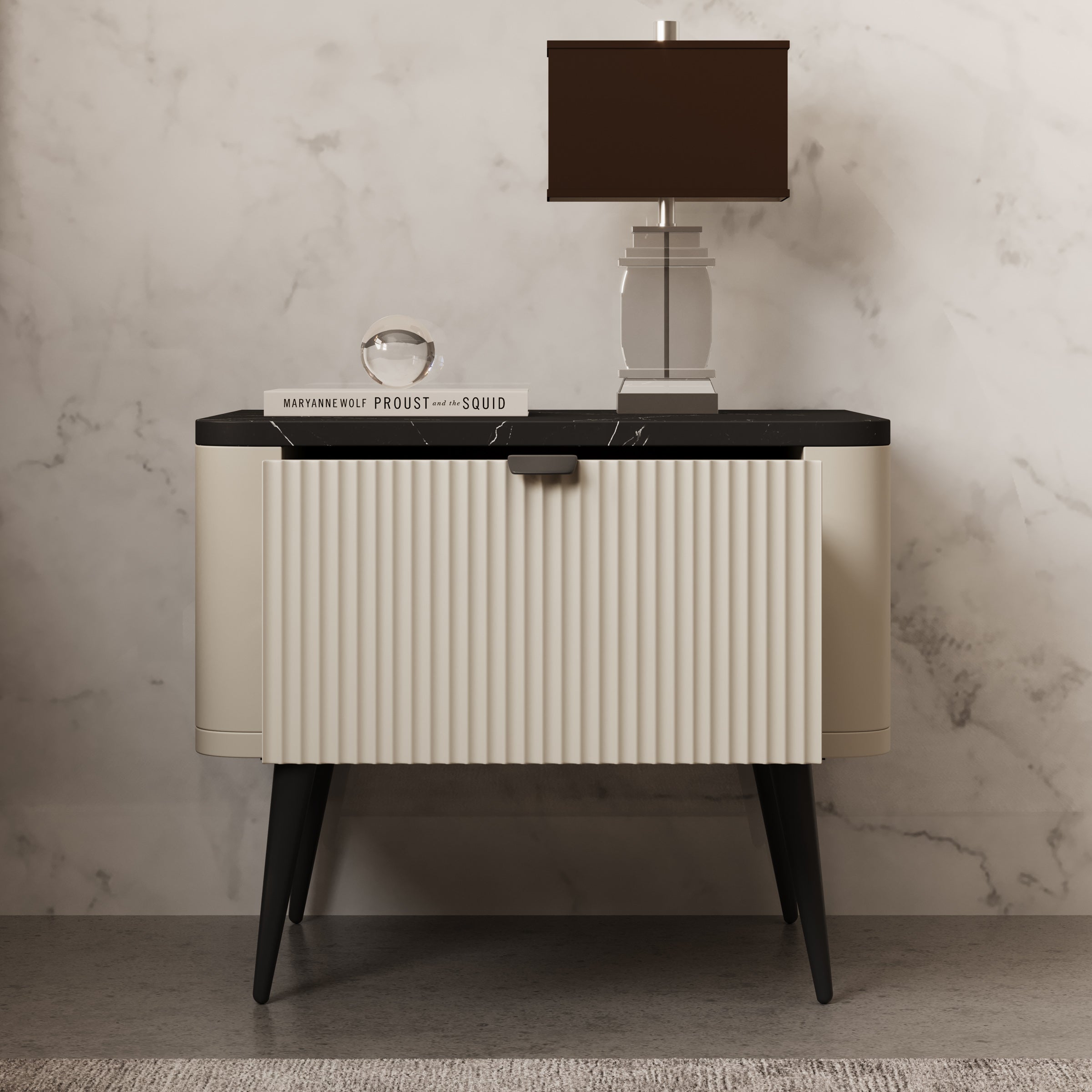 Mace - Nachtkastje - Beige - 50x40x42 cm