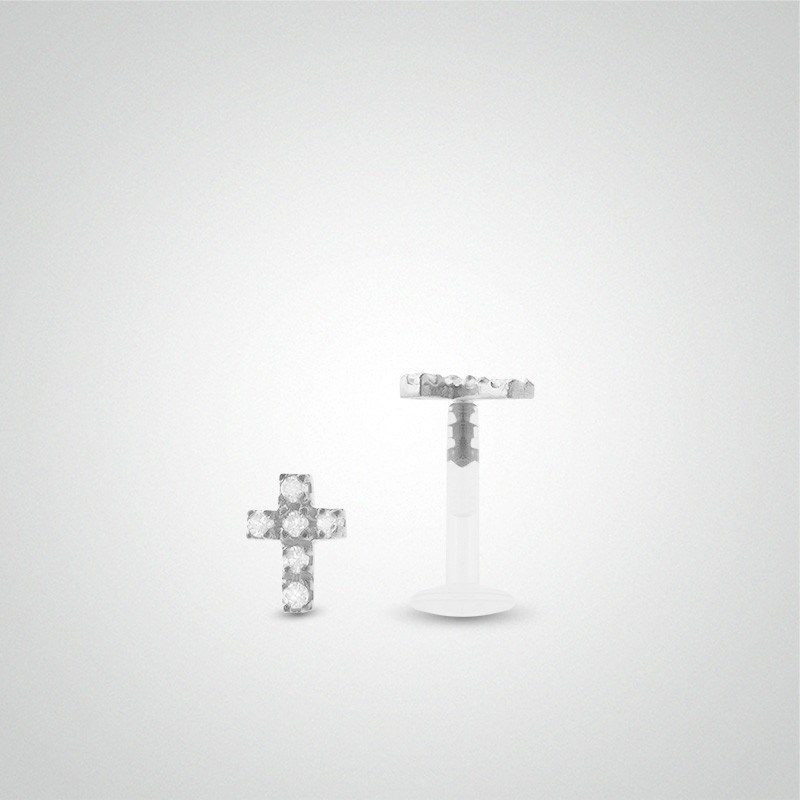 Piercing helix croix or blanc