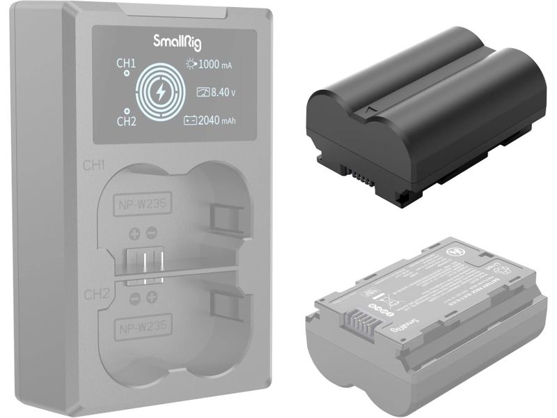 Smallrig Digitalkamera-Akku NP-W235 Ersatzakku für Kameras mit 2040 mAh Kapazität