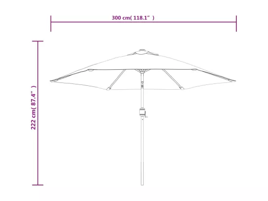 Parasol d'extérieur avec poteau métal argentée 02_0008278