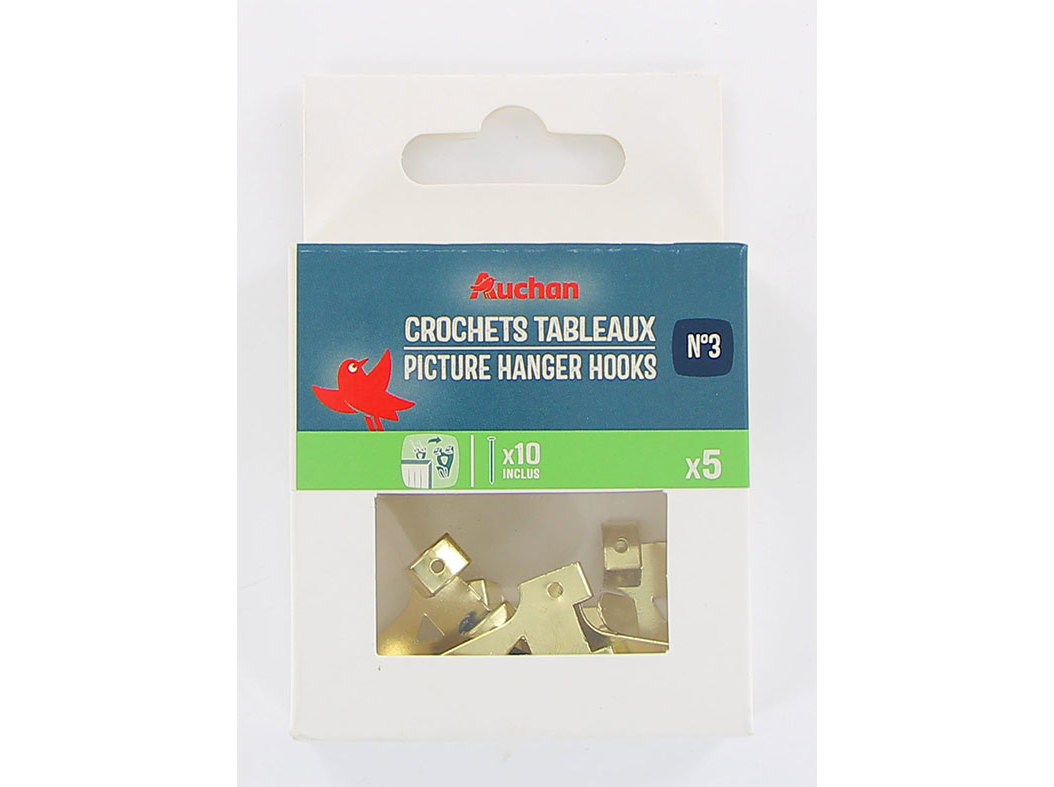 GANCHOS PARA QUADROS AUCHAN Nº3 5 PEÇAS