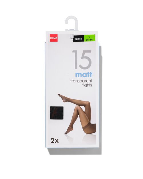 2 collants 15 deniers noir