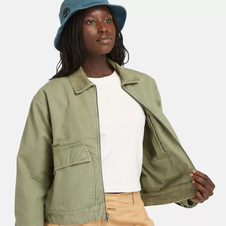 Veste en toile délavée Strafford pour femme en vert