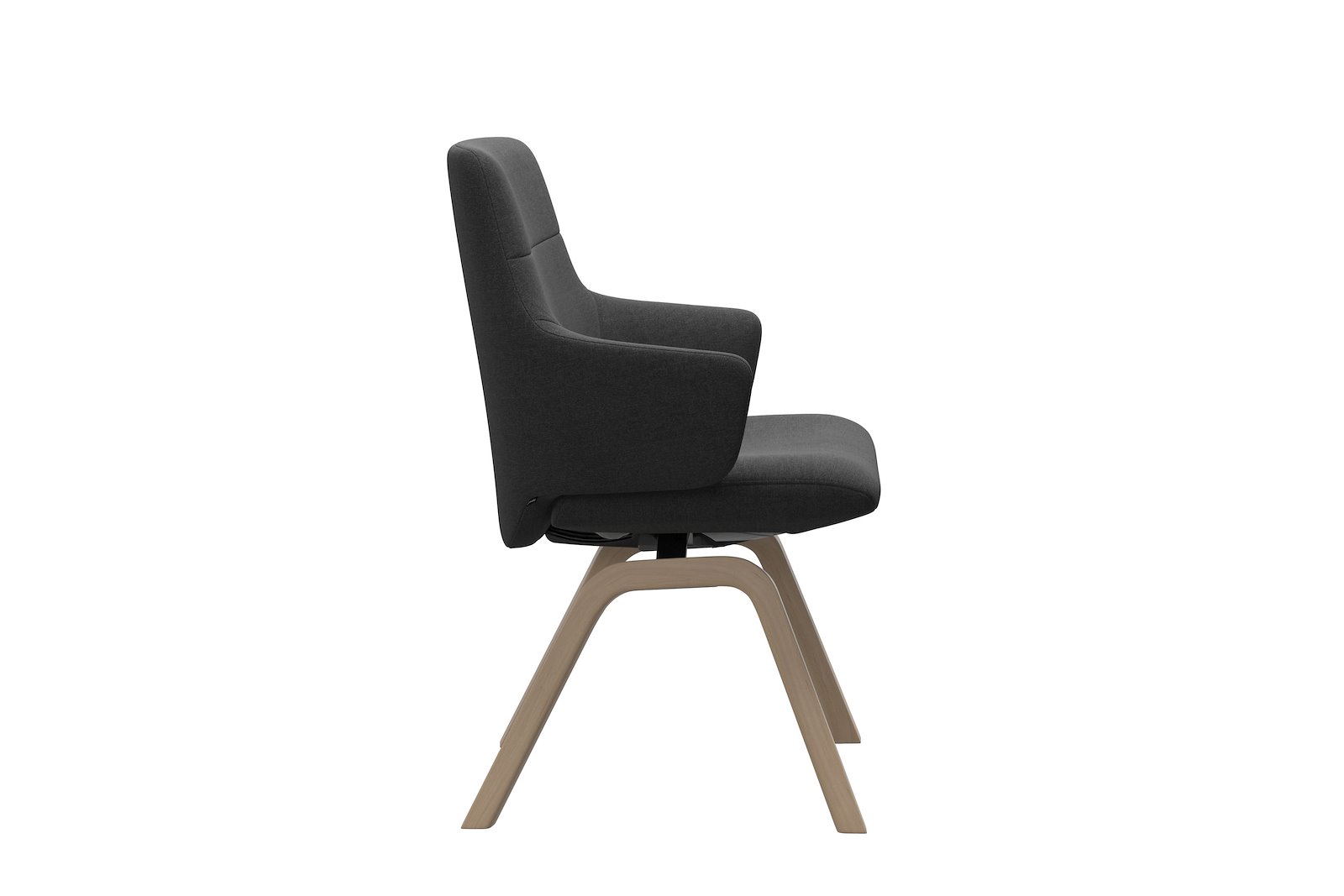 Chilli spisestol Tekstil Dahlia grey med hvitlasert understell