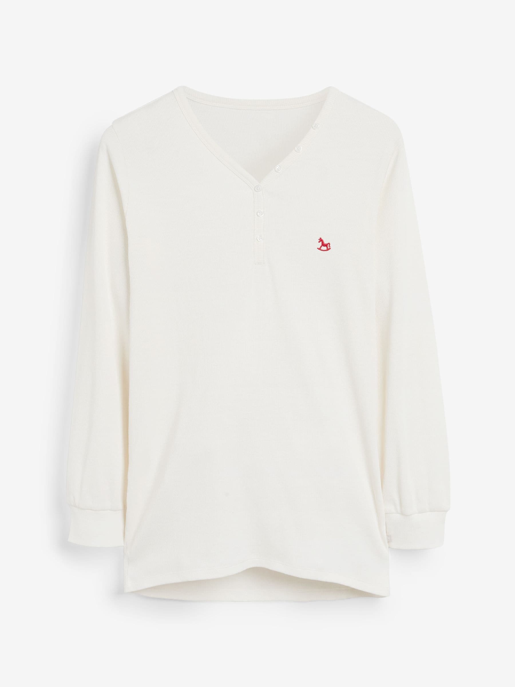 Rood - The Little Tailor kerstpyjama voor heren met rendier en fairisle-patroon