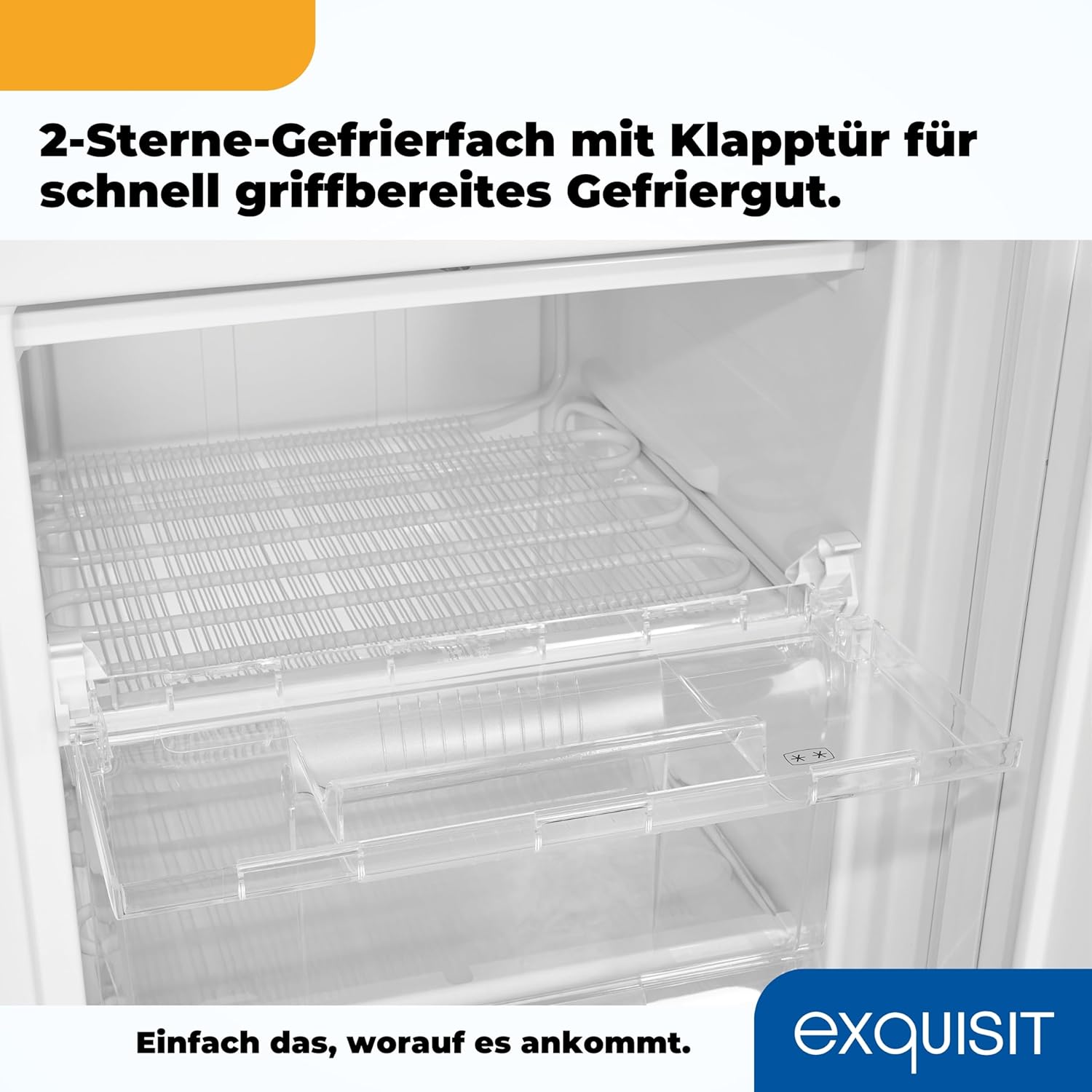 Exquisit Gefrierschrank, Tiefkühlschrank, 145 Liter, 55 cm breit, Gefrierschrank gross, 4-Sterne-Gefrierfach, GS5145-051D weiss