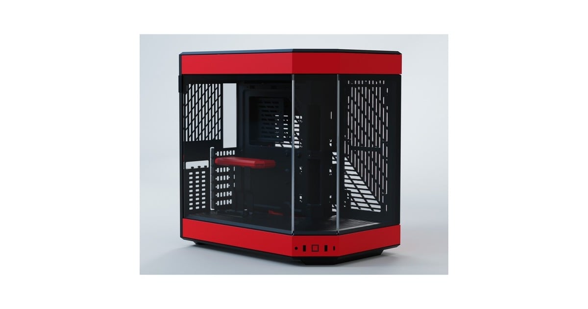 HYTEY60 midi tower behuizing  (Rood/zwart | 3x USB-A | Tempered Glass)
