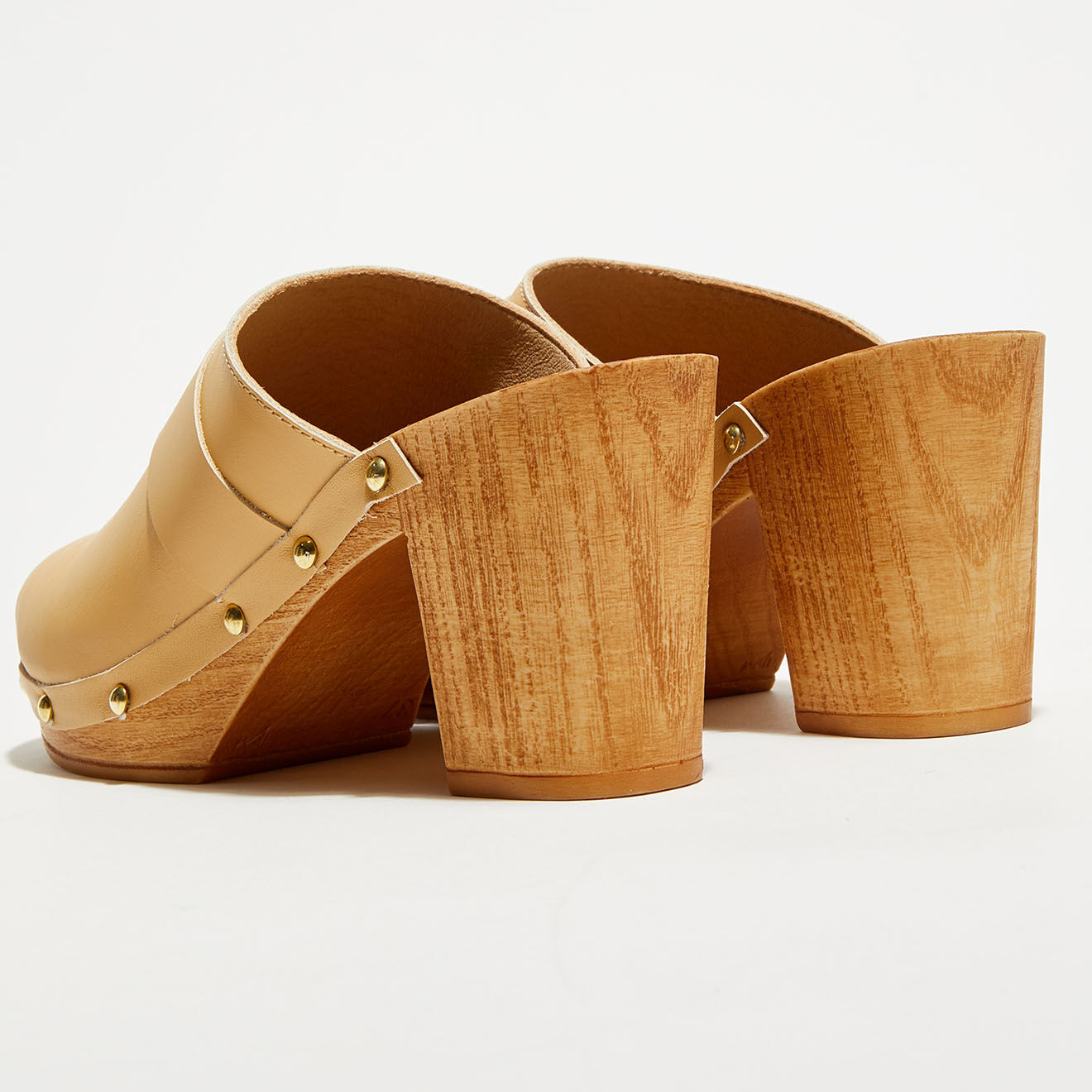 Apologie Studio Sabots en Cuir Gianna camel clair - Talon 8 cm
