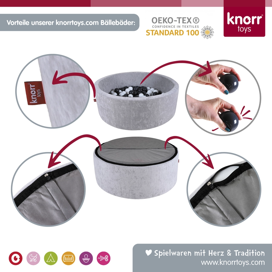 knorr toys® Bällebad soft - Grey - 300 balls cremegreyrose grau