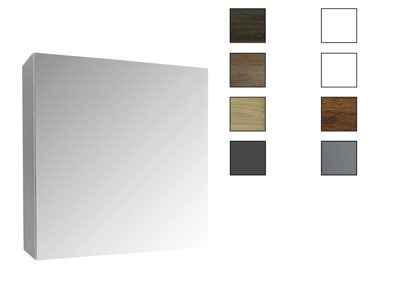 Sanicare Spiegelkast Qlassics Ambiance 60 cm. 1 dubbelzijdige spiegeldeur links antraciet