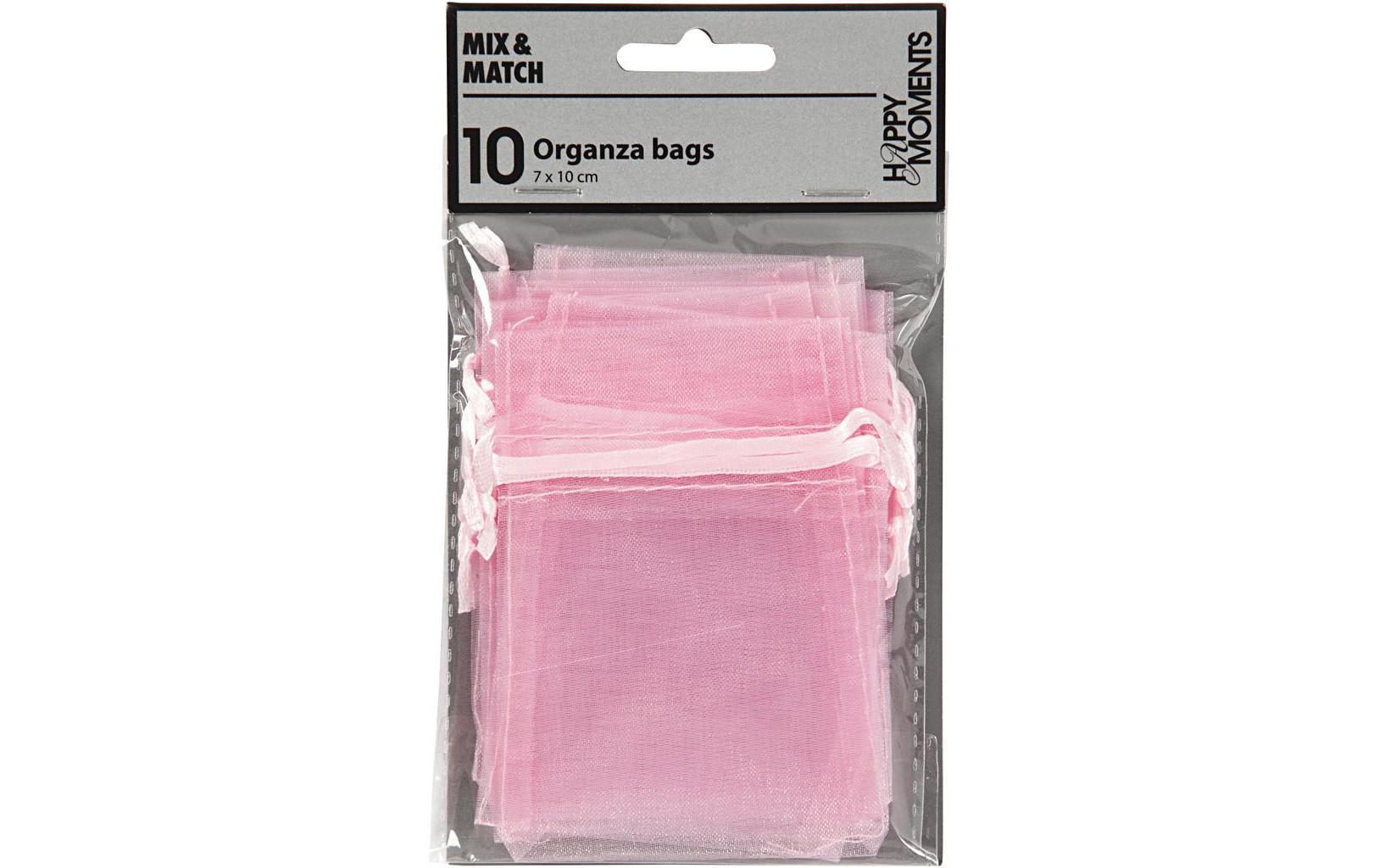Organzabeutel Organza 7 x 10 cm 10 Stück, RosaOrganzasäckchen