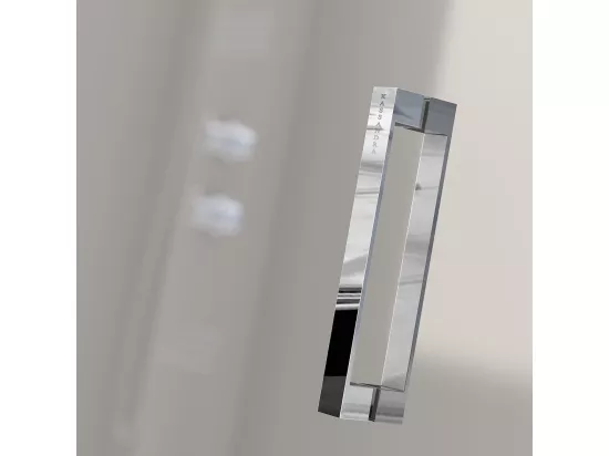 Paroi de douche semi-circulaire 2 verres fixes + 2 portes coulissantes S400 verre sérigraphié 90x90 cm rayon 55cm