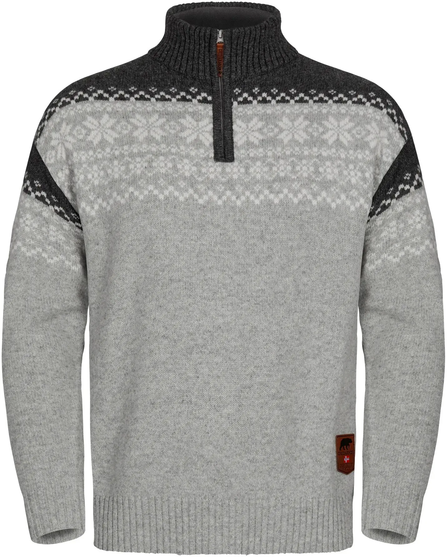 Gridarmor Snøkrystall Hz Ullgenser Men Light Grey/Dark Grey/White