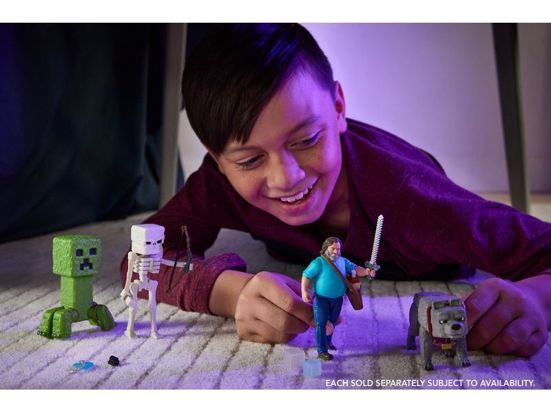 Mattel Minecraft Dennis der Wolf Actionfigur und Zubehör 8 Kinderspielzeugfigur